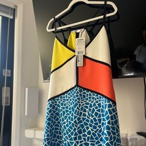 Desigual Vest Lucy Colorblock Mosaic Dress | Size 44 | NWT